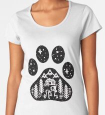Dog paw camping best gift for puppies lover Women's Premium T-Shirt