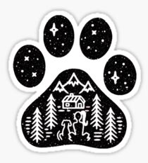 Dog paw camping best gift for puppies lover Sticker