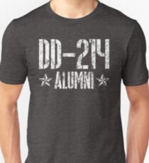 DD-214 Alumni In White Shirt Distressed Veteran Gear Unisex T-Shirt