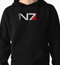 Black N7 Logo Pullover Hoodie