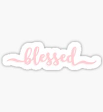 BLESSED Schreibschrift Design in Hellrosa Sticker