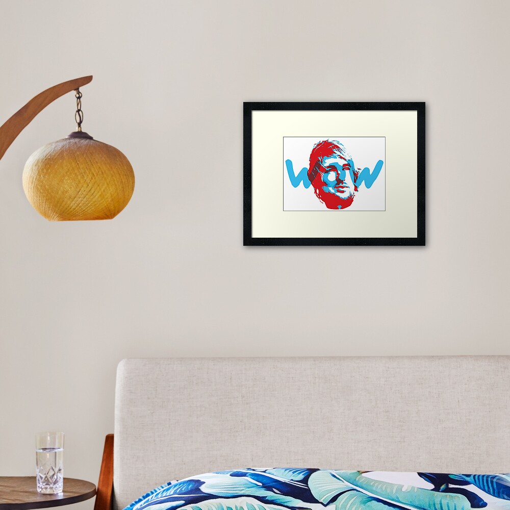 Owen Wilson Says Wow - Red Framed Art Print