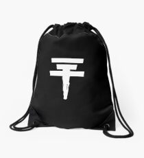 Tokio Hotel Logo (white, once) Drawstring Bag