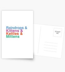 Raindrops and Kittens and Kettles and Mittens Postcards