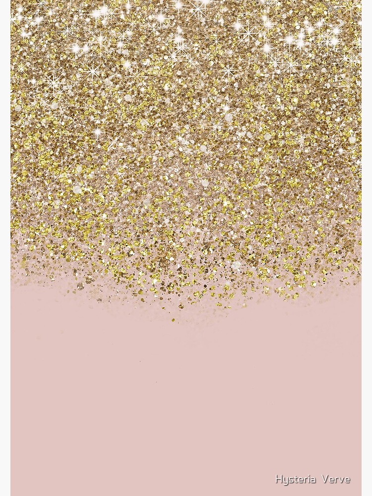 "Pink and Gold Glitter" Spiral Notebook by Christyne Redbubble