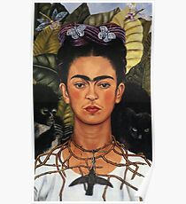 Frida Kahlo Selbstporträt mit Kolibri Poster