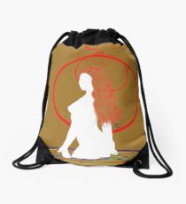 red hair in the water Drawstring Bag