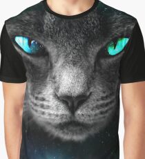 Space Cat (Turquoise/Green) | Digital Art Graphic T-Shirt