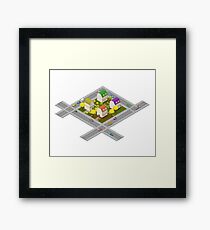 Flat Street and Houses. Framed Print