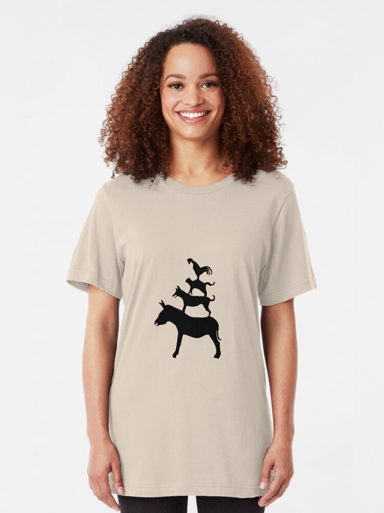 Alternate view of The Town Musicians of Bremen (Die Bremer Stadtmusikanten) - light tees Slim Fit T-Shirt