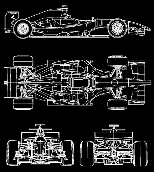 Race Car Blueprint Project Poster By Ideasfinder.