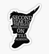 Peter Pan Quote Silhouette -- Second Star Sticker