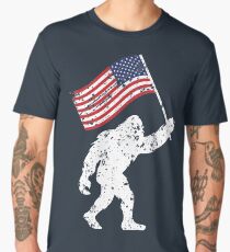 Bigfoot 4th Of July Shirts Fireworks Patriotic USA Flag Yeti Monster Men's Premium T-Shirt