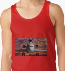 Airplane - Front view at sunset Tank Top