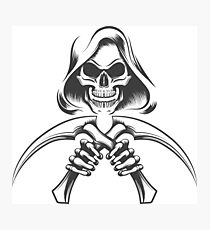 Death with scythe knives Photographic Print