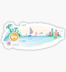 Taxi car sign icon on travel background. Sticker