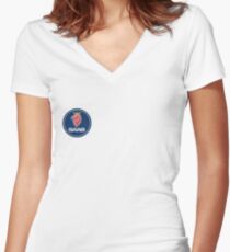 Saab Car Logo Women's Fitted V-Neck T-Shirt