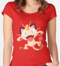 Meowth Pokemon Simple No Borders Women's Fitted Scoop T-Shirt
