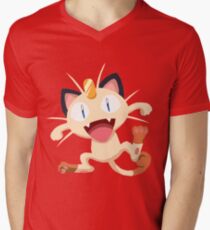 Meowth Pokemon Simple No Borders Men's V-Neck T-Shirt