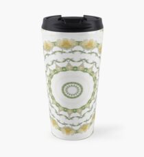 Creamy Yellow Rose Kaleidoscope Art 5 Travel Mug