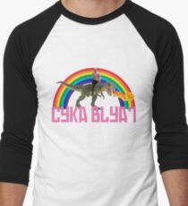 Putin Jurassic Cyka Blyat Baseballshirt mit 3/4-Arm