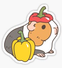 Bell pepper, cherry tomatoes and Guinea pigs pattern Sticker