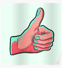 thumbs up emoji posters redbubble thumbs up emoji