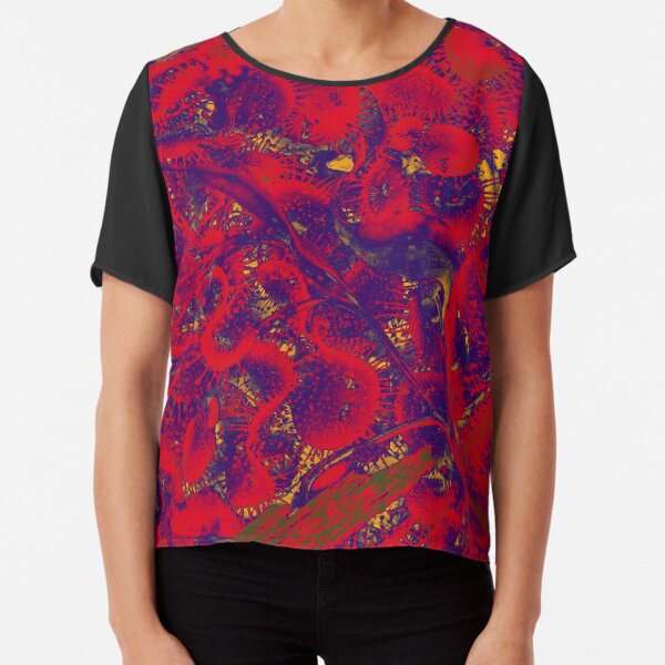 Red Sundews Chiffon Top