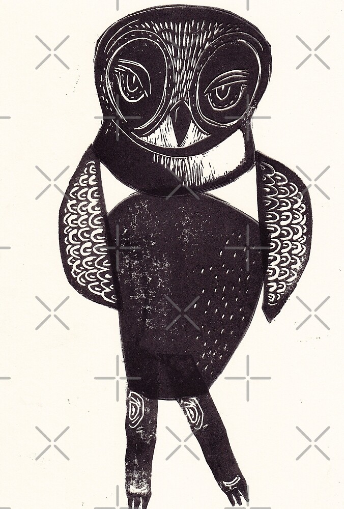 "Sassy Owl funky folk art style bird with attitude" by craftyhag