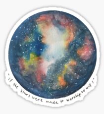 Aquarell Galaxy mit Hillsong Lyrics Sticker