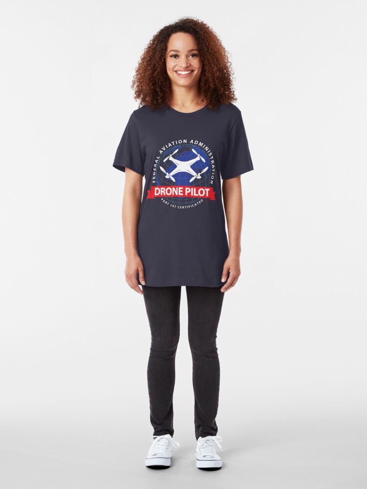 Alternative Ansicht von Certified Drone Pilot - Funny Aviation Quotes Gift Slim Fit T-Shirt