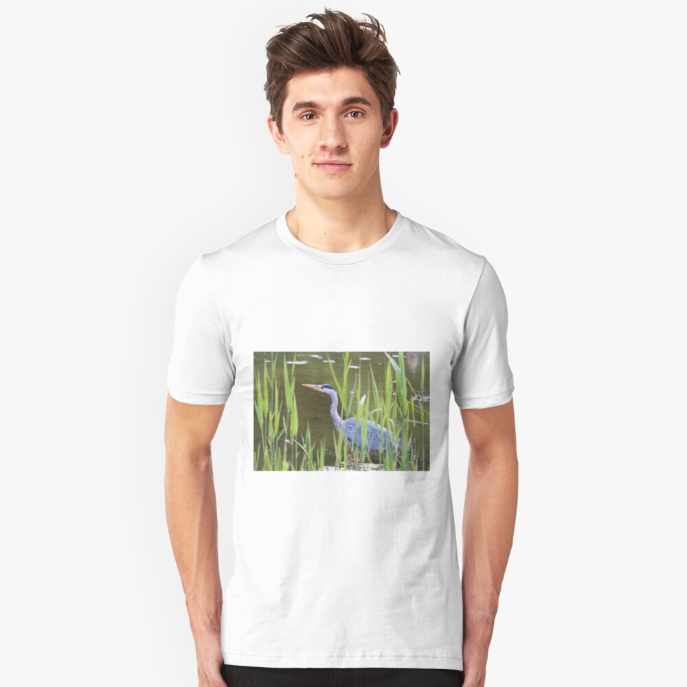 Grey Heron (Ardea cinerea) Slim Fit T-Shirt