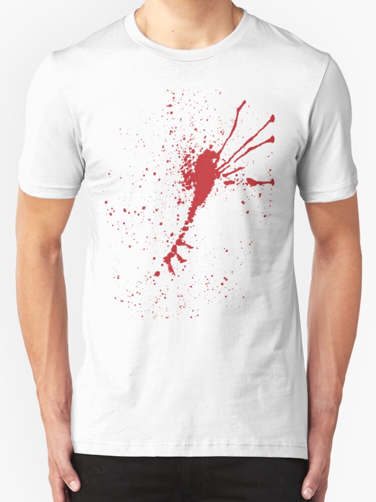 blood in t shirt