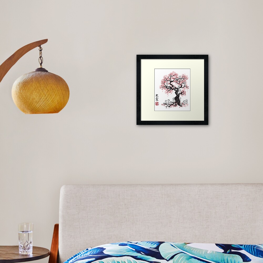Sakura Tree Template Framed Art Print