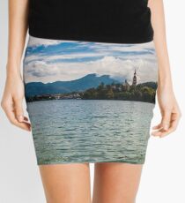 Panorama of Bled (Slovenja) Mini Skirt