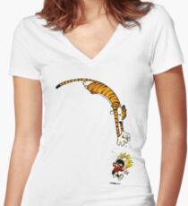 Calvin and Hobbes Women's Fitted V-Neck T-Shirt