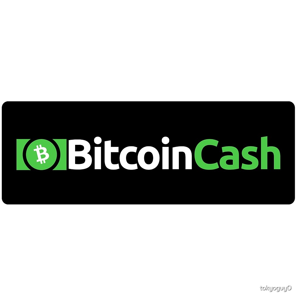 Bitcoin Cash Logo Aufkleber Gruner Schwarzer Hintergrund Von - 
