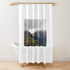 Cloudfall - clouds over the Trotternish ridge - Skye, Scotland Shower Curtain