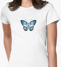 Quebec Flag Butterfly T-shirt col V femme