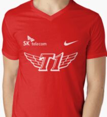 SK Telecom T1 Winter 2013-2014 Men's V-Neck T-Shirt