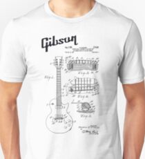 Guitar Gibson Les Paul Logo Patent Black Unisex T-Shirt