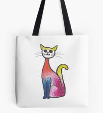 Blue Legged Elegant Sitting Cat Tote Bag