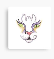 Lienzo Cara de gato amarillo y morado