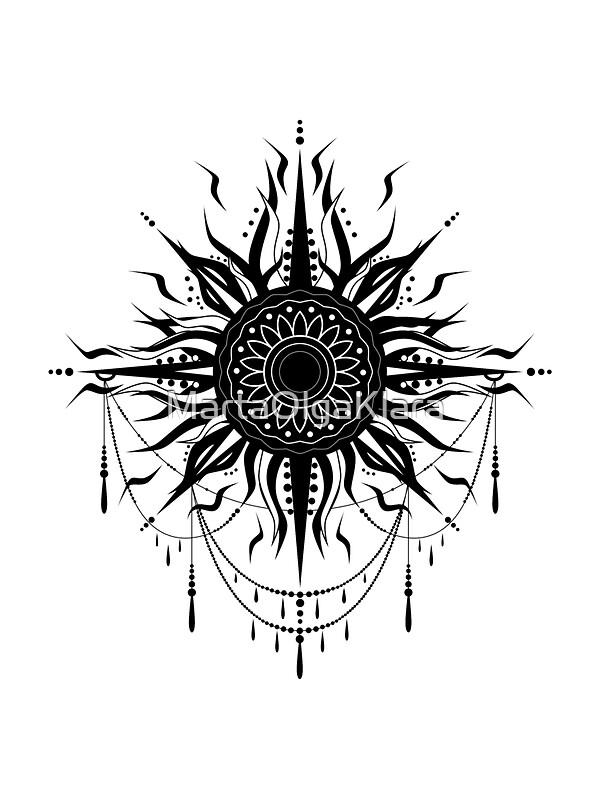 Lavish Boho Sun Tattoo