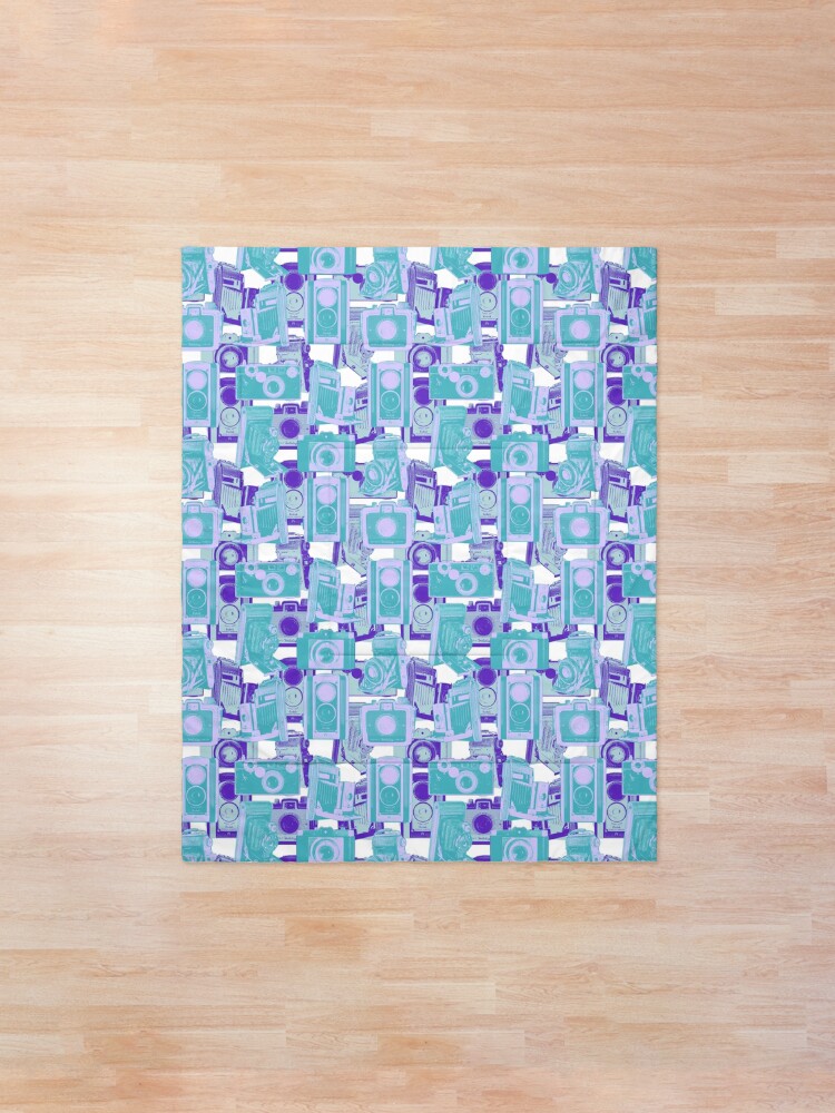 Alternate view of Vintage Camera Pattern in Turquoise and Blue Comforter