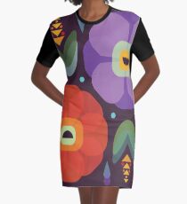 Flowerfully Folk Graphic T-Shirt Dress