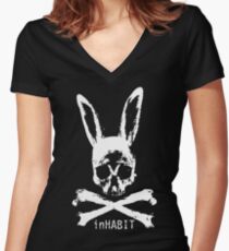 ...and so we inHABIT. (white) Women's Fitted V-Neck T-Shirt