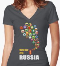 Trumpet World Cup 2018 Women's Fitted V-Neck T-Shirt