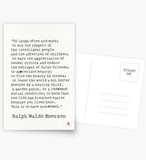 “To laugh often and much;" Ralph Waldo Emerson quote Postcards