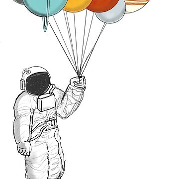 astronaut with balloons t shirt